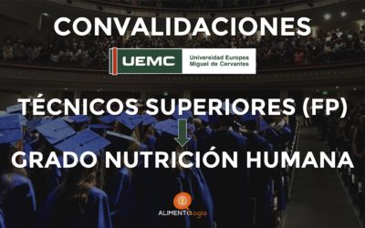 Convalidación asignaturas UEMC de Formación Profesional a Grado Nutrición Humana